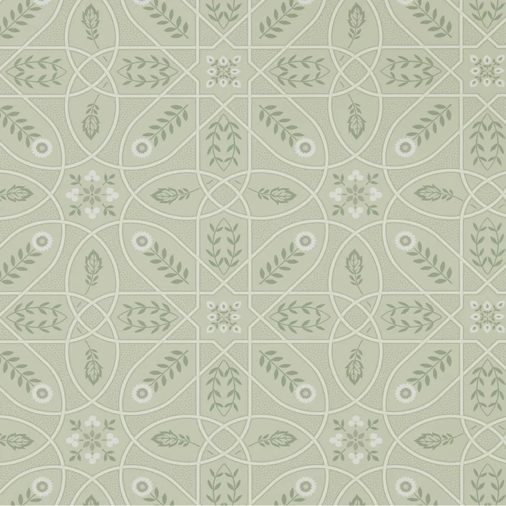 Morris & Co Brophy Trellis in Sage Linen Wallpaper